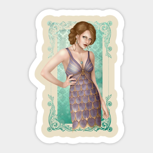 1920s Fashion - Lily Sticker by CatAstropheBoxes